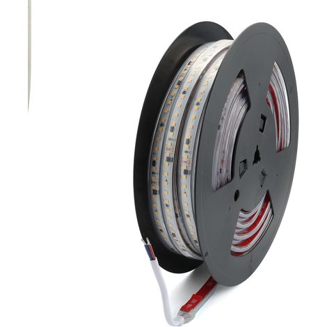 Ruban LED 220V 360W 20m 12mm SMD2835,silicona IP67 2700K blanc chaud
