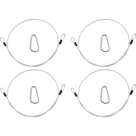 4PCS Câbles Antivol en Cable Acier 1m avec Mousqueton, Cordelette de Sécurité, Elingue Polyvalente et Chaine Antivol pour Vélo, Éclairage, Bagages et Équipements, Usage Intérieur et Extérieur (1/5)