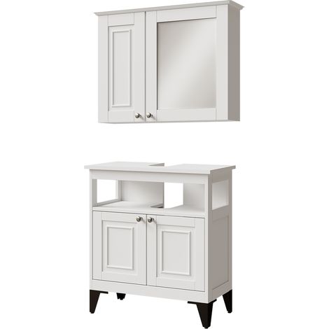 Conjunto de muebles de baño Vanity, Blanco, 2 partes, Vicco (1/5)