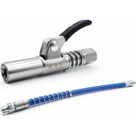 RGE BSR Raccord de Pistolet à Graisse,G Coupler Embout Pompe à Graisse Original,Facile à Presser,Coupleur de Pistolet à Graisse Graisseur Haute Pression,avec Tuyau Flexible (envoyer 1 morceau de tuya (1/5)