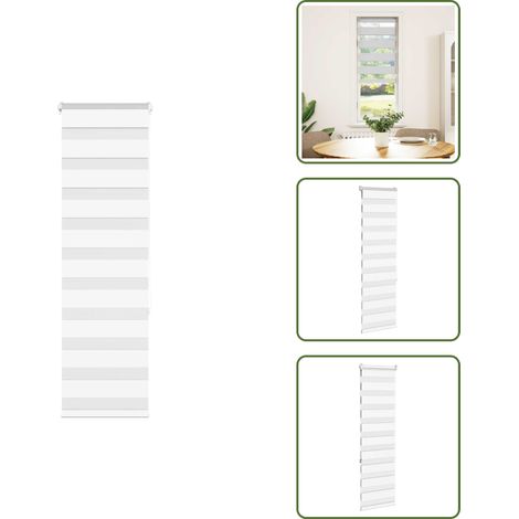 Zebrarollo Weiß 40x150 cm Stoffbreite 35,9 cm Polyester - Zebra-Jalousie - Zebra-Jalousien - Zebra-Rollo - Doppelrollo (1/5)