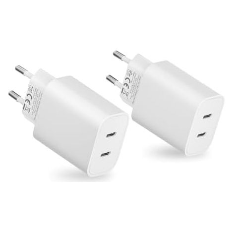 20-W-USB-C-Ladegerät, PD20W Dual-Port-USB-C-Schnellladegerät für iPhone 16/15/16 Plus/15 Plus/16 Pro/15 Pro/15 Pro Max/16 Pro Max/14, Galaxy, Pixel 4/3, iPad/iPad Mini (1/5)
