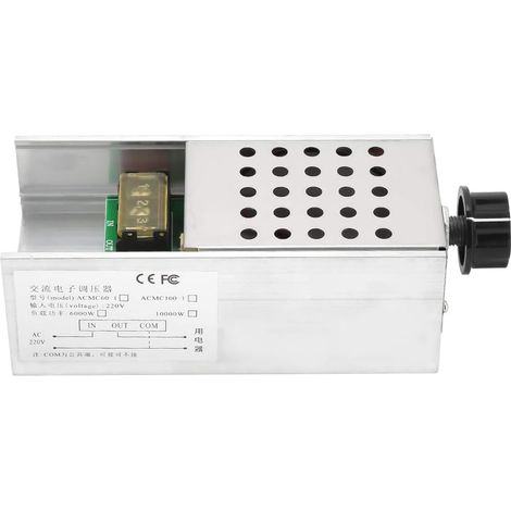 Régulateur de Tension SCR 6000 W – Variateur de Lumière et Contrôleur de Vitesse du Moteur pour AC 220 V – Contrôle de la Température et de la luminosité – Compatible avec les Lampes à Fil (1/5)