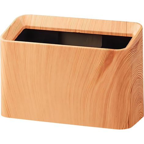 Mini papelera de escritorio - papelera de escritorio con acabado de madera - papelera retro sin tapa - Para cocina - oficina - sala de estar - tocador (madera maciza) (1/5)