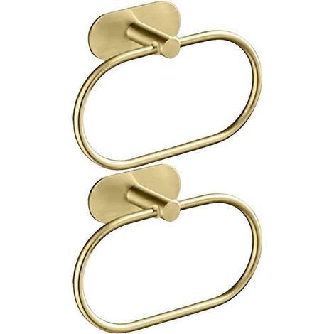 Porte-serviettes en acier inoxydable auto-adhésif pour salle de bain, anneau de suspension pour serviettes de toilette, accessoires de rangement pour cuisine B (1/5)