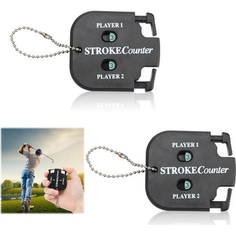 Compteur de porte de golf 2 pièces, compteur de porte de golf numérique avec chaîne, léger et portable, pour les jeux de golf et de ball (1/5)