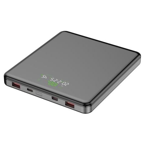 Powerbank 20000mAh Leotec LEPOW100W20G/ 100W/ Gris/ Incluye Cable USB Tipo-C