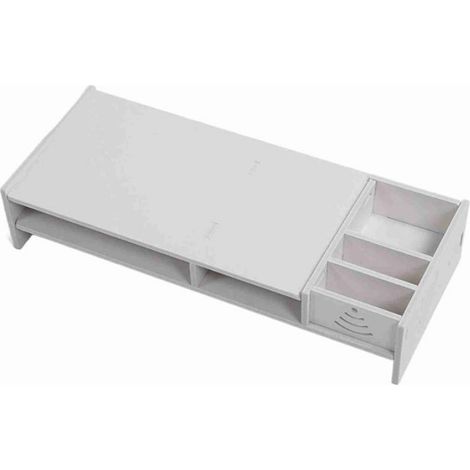 Support de Moniteur - Composite Bois-Plastique - Pour Bureau à Domicile et Bureau Professionnel - Hauteur 10 cm - 1 Pièce (1/5)