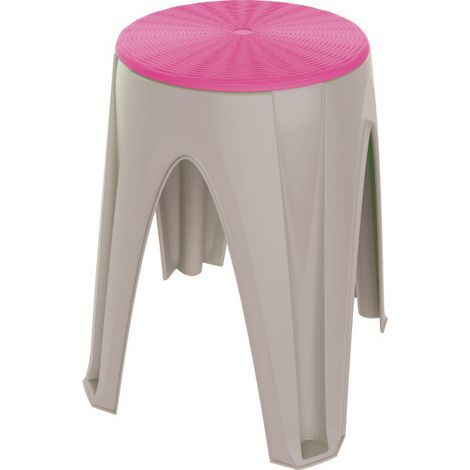 Tabouret rond - D 35 cm - Fuschia - Livraison gratuite