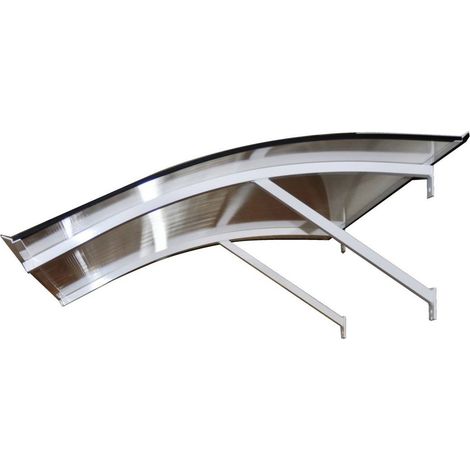 Levigne – Marquise Atlanta aluminium 120 x 82 cm – Polycarbonate alvéolaire 4,5 mm – Compacte et légère 6 kg – Fixations incluses