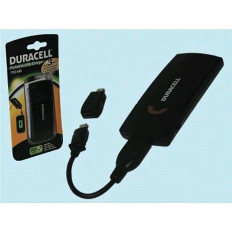Caricabatterie Usb Duracell Power Charge 3h Portatile 1150mah Con Cavo Usb
