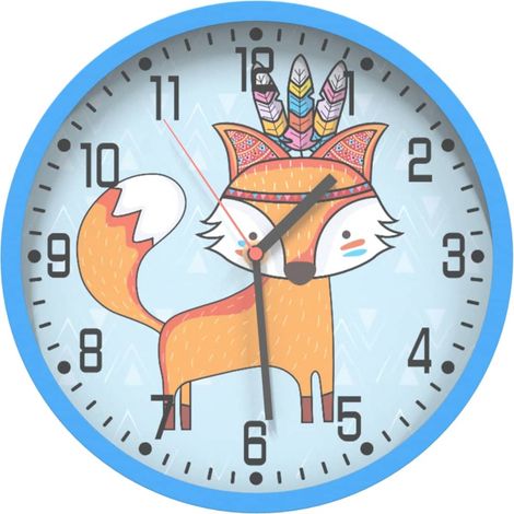 Horloge murale bleu Ø25,5 cm polystyrène et verre