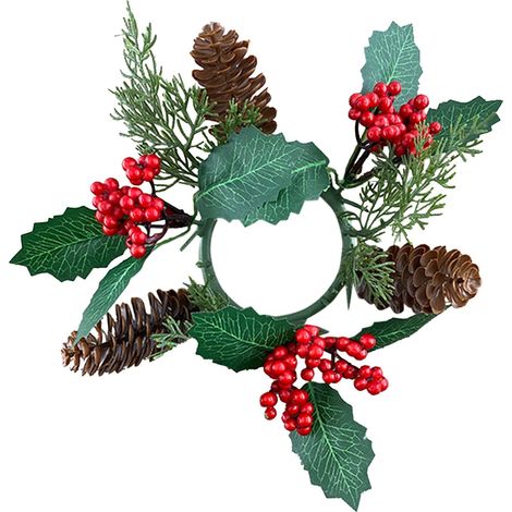 Pin De Baies De Noël - Pour Bougeoirs Cadres Tableaux Armoires Fenêtres Tables Vases À Vin Couronnes - Lot De 12 (1/5)