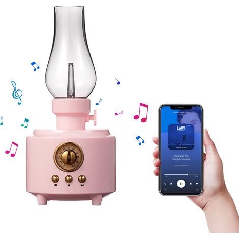 Vintage-Tischlampe mit wiederaufladbarem Bluetooth-Lautsprecher und flammenlosem LED-Nachtlicht (25 cm) (1/5)