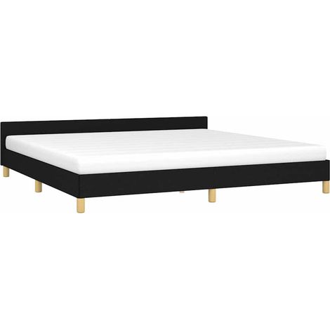 vidaXL Giroletto senza Materasso Nero 200x200 cm in Tessuto (1/4)