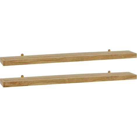 Étagères murales 2 pcs Étagères flottantes 110x15x4 cm bois de teck massif (1/5)