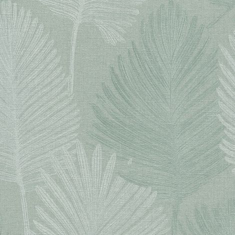 Nature wallpaper wall Profhome 786734 hot embossed non-woven wallpaper textured with floral ornaments and metallic highlights turquoise pastel turquoise light green silver 5,33 m2
