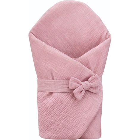 Muselina, manta para envolver, manta y esterilla con relleno 4 en 1 (rosa empolvado) (1/3)