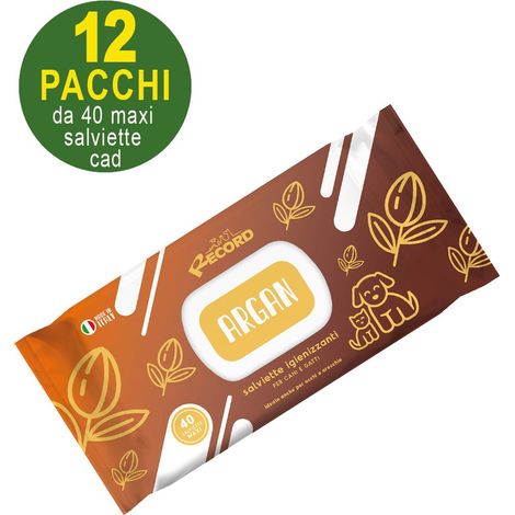 Salviette umidificate igienizzanti argan per cani e gatti: 1 confezione