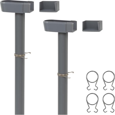 Greenhouse Guttering Downpipe Rainwater Kit – 2 Pack 35mm Universal Fit Water Butt Diverter 65cm Length, 25mm Pipe Sturdy PVC with Fixing Clips (1/5)