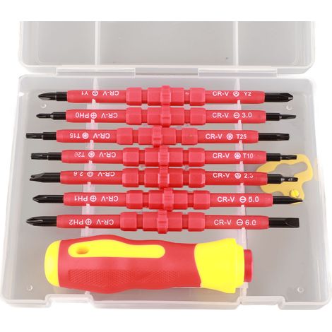 Set mit 8 doppelseitigen, magnetischen, isolierten Phillips-Schraubendrehern, 8-in-1-Werkzeug für Reparatur und Wartung. (1/5)