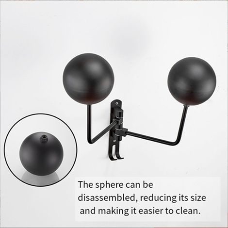 Disponible en une seule couleur : noir. Matériaux : acier inoxydable et aluminium. Porte-casque double à rotule pour moto, fixation murale pour vélo.  -DECOWOOD