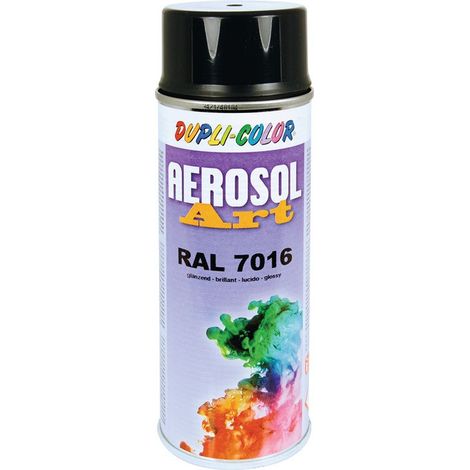 Pintura en spray de color AEROSOL Art gris brillante RAL 7016 Bote de spray de 400 ml (Por 6)