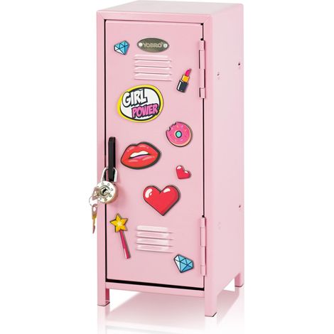 Coffret de Sûreté Miniature avec Serrure et Aimants - Boîte de Rangement Métallique pour Bureau, Chambre, Maison, École (Rose) (1/5)