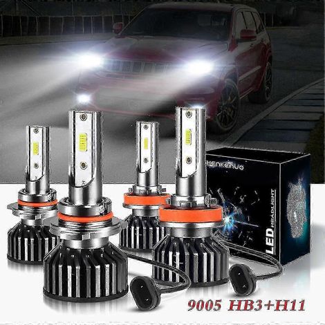 LED-Scheinwerferlampen für Grand Cherokee 1999-2010, 9005 HB3 Fernlicht & 9006 HB4 Abblendlicht, 4er-Pack (Jeep Grand Cherokee 2011-2018) (1/5)