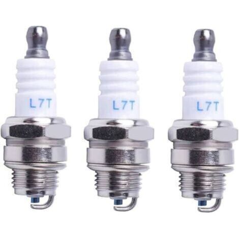 Bougie d'allumage L7T Tronçonneuse Tondeuse à gazon Petit Moteur Accessoire Pièces Compatible avec STIHL Hus-qvarna Rep NGK BPMR7A 4626 Equivalence RCJ6Y Champion Bosch WSR6F,Pack de 3 (1/5)
