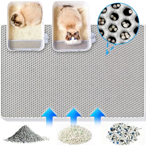 1 Tapis Litiere Chat 90x60 Cm Double Couche Nid D Abeille Eva Antiderapant Impermable Pour Maison