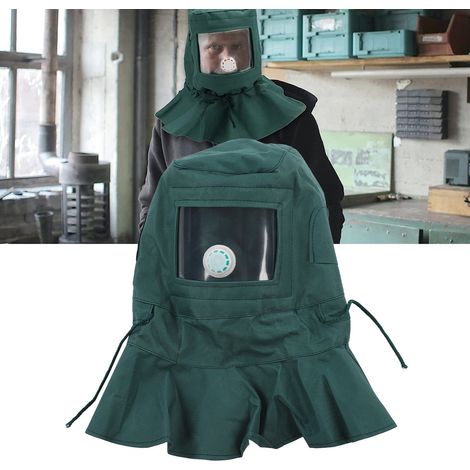 Masque anti-poussière pour les applications industrielles telles que le meulage, la peinture, le sablage et le dépoussiérage masque intégral, cape de protection et cagoule. (1/5)