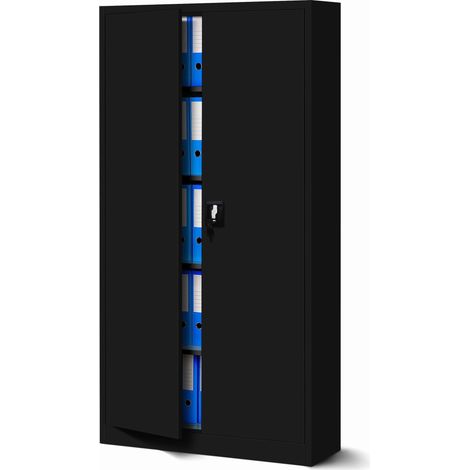 Armoire en métal verrouillable JAN, 900 x 1850 x 400 mm, noir (1/4)