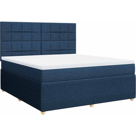 Maison Exclusive - Cama box spring con colchón tela azul 180x200 (1/5)