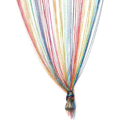 Panneau Rideau à Ficelles Multicolore Gouttes de Rosée Parfait comme écran de Mouche Taille Complète 100cm x 200cm (1/5)