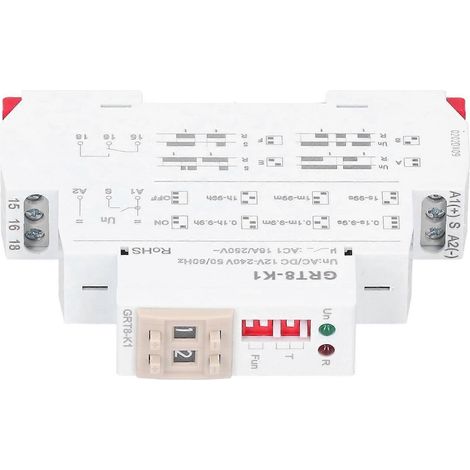 Zeitrelais mit 4 Verzögerungsmodi, digitale elektronische Bauteile GRT8-K1, AC/DC 12–240 V, 50/60 Hz (1/4)