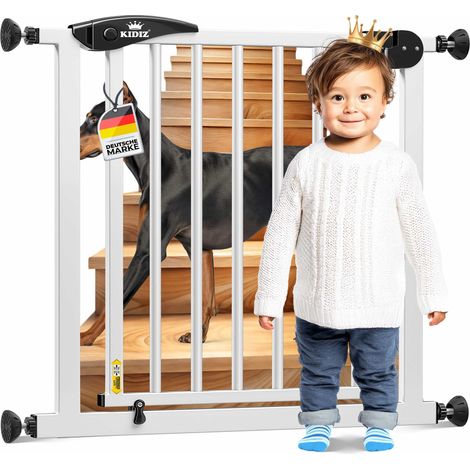 KIDIZ® Barrière porte/escalier, sans perçage - 102-115 cm, blanc/noir, +28 cm