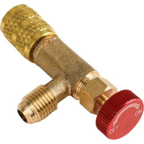 Adaptateur de Valve de Réfrigérant R410A- 1/4"- 5/16" Soupape de Sécurité Climatisation - Soupape de Régulation pour Réfrigérant, Préservez Votre Climatisation (1/5)