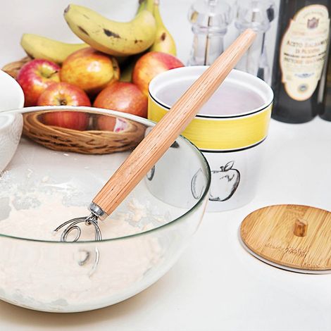 Mélangeur à farine, pétrin, ustensiles de pâtisserie, batteur à spirale en acier inoxydable, mélangeur à poudre, pétrin à double spirale + spatule (1/5)