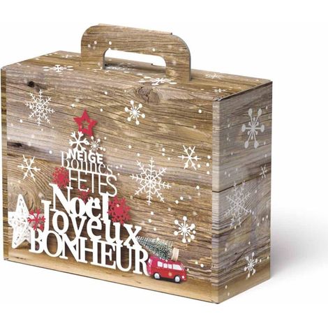Scatola in cartone a valigia con albero di Natale, 22x8,5x18 cm (kit da 10)