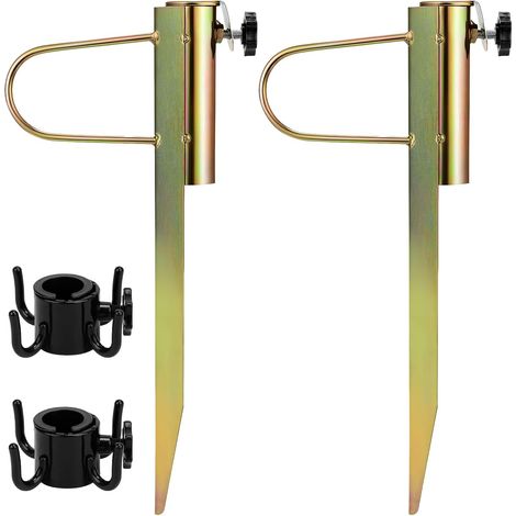 Support de Parasol en Acier, Pied de Parasol métal, Douille de Sol pour Le Jardin, pour Aux Mâts de Parapluie d'un Diamètre de 20 à 35 cm, Or (1/5)