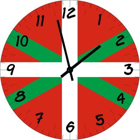 Horloge Murale Drapeau Basque  CBKréation  Verre  29 cm (1/2)
