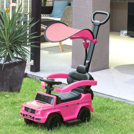 Voiture électrique Mercedes G350 sous licence pour enfants de 1 à 3 ans, toit amovible et barre de sécurité, 85,5 x 40,5 x 95 cm, rose (1/5)