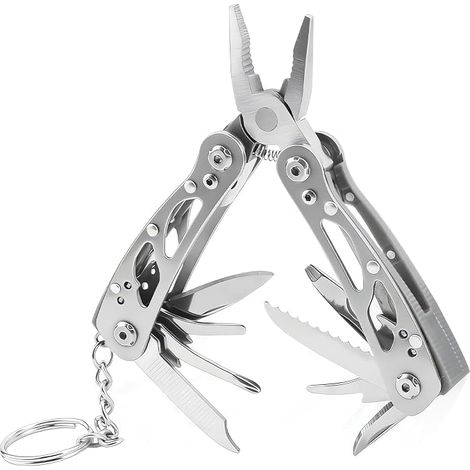 Multitool 13-en-1 Pinces en acier inoxydable pliant - Multi-outil avec pinces, couteau, tournevis, ouvre-boîte - pour camping, randonnée, bricolage et plein air - Cadeau homme (1/5)