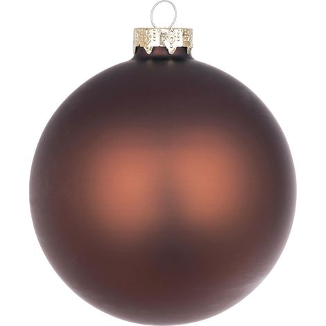 Palline per albero di Natale in vetro decorate color Marrone Tronco Opaco -1 sfera da 6 cm (1/2)