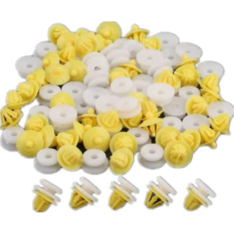 50 Pièces Panneau De Carte Porte Intérieure De Clips en Plastique Compatible avec Renault Clio Laguna Scenic Master Megane Twingo Traffic Kangoo Compatible avec Opel Vivaro Movano (1/2)