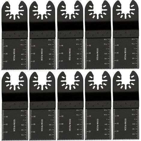 Hojas de sierra multiherramienta, hojas de sierra oscilantes para metal/madera, juego de accesorios de hojas de sierra multiherramienta de 10 piezas de 34 mm, accesorios para herramientas de acero al 