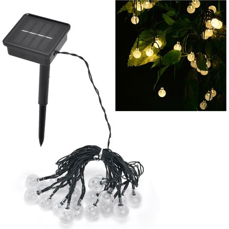 5 m lange LED-Solar-Lichterkette mit 20 LEDs, dekorativ für den Außenbereich, mit 8 Beleuchtungsmodi, ideal für eine Party im Garten oder Hof. (1/5)