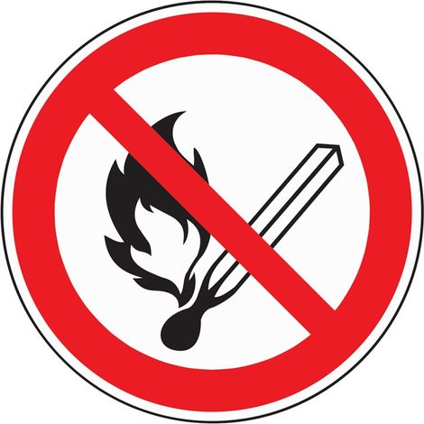 Verbotszeichen ASR A1.3/DIN EN ISO 7010 Feuer/Licht verboten Kunststoff (1/2)