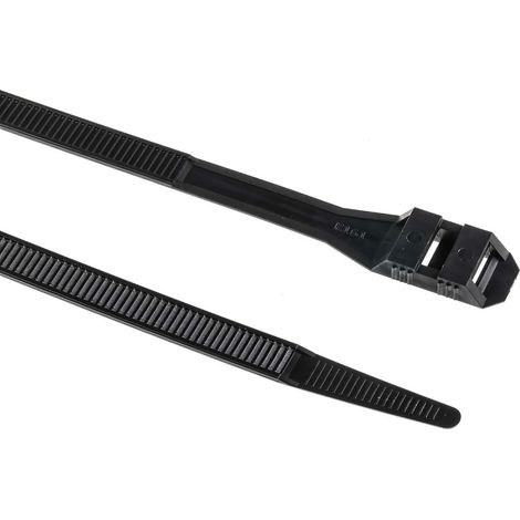Serre-câble RS PRO Noir en Nylon 66, 300mm x 9 mm ( Prix pour Sachet de 100 ) (1/2)